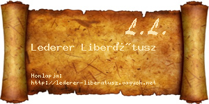 Lederer Liberátusz névjegykártya